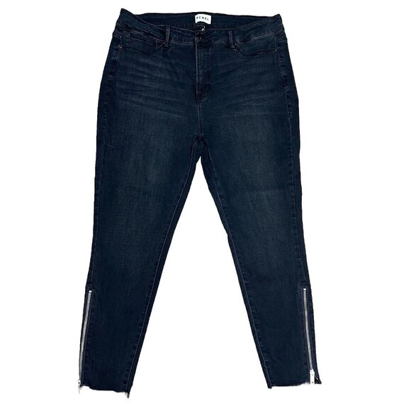 Rebel Wilson X Angels 18W The Icon High Rise Super Skinny Jean Zipper Ankle Dark - Picture 16 of 16